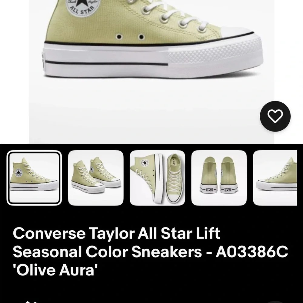 Converse taylor all star lift seasonal color sneakers-olive aura womens 6.5